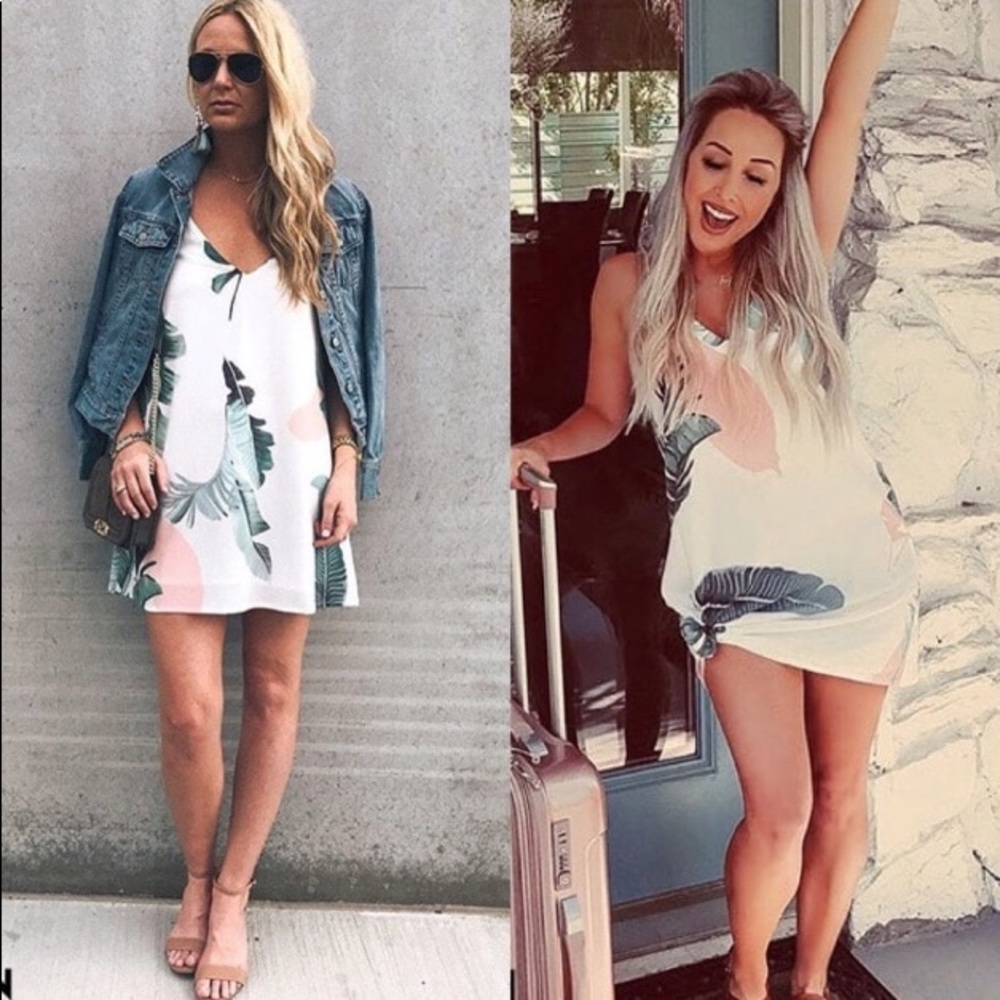 ||Host Pick|| Tropical print V-Neck dress - Picture 2 of 7